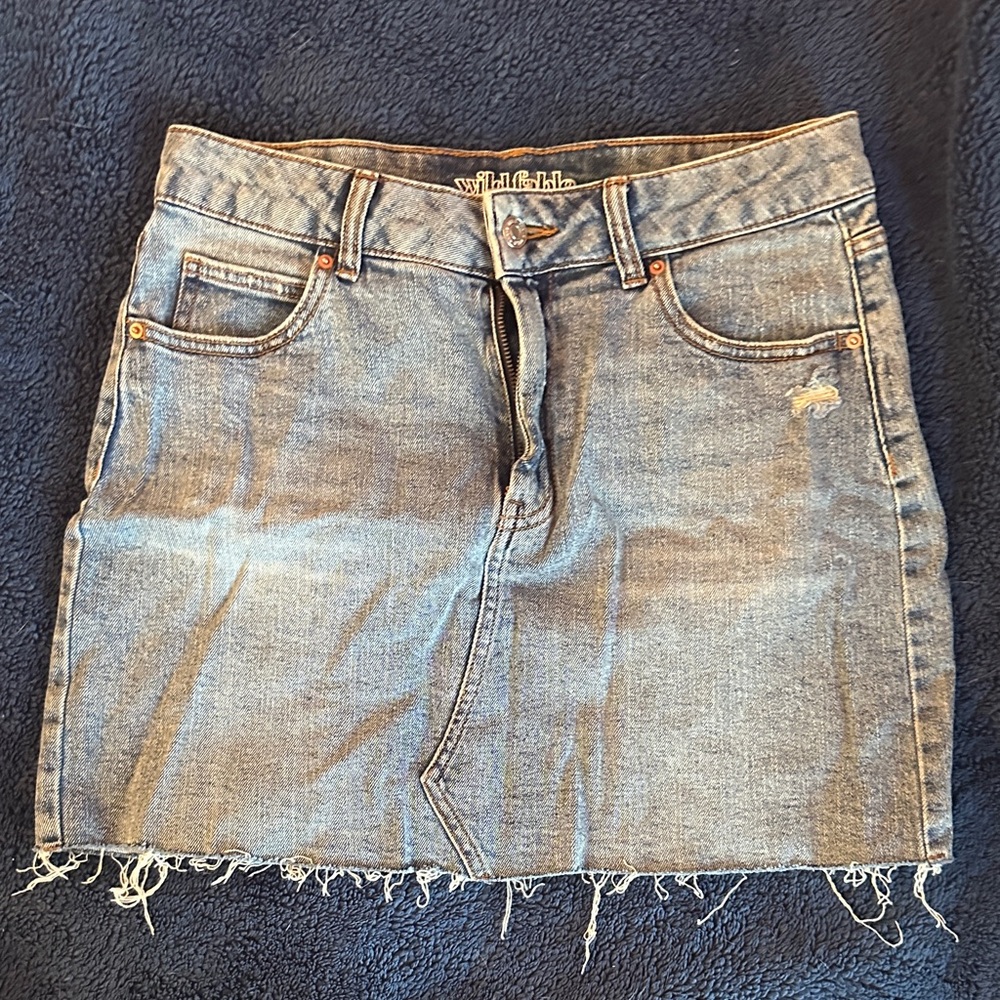 Wild Fable Frayed Hem Denim Skirt